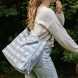 Shoulder bag in organic cotton - Checkered
