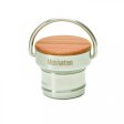 Screw lid in stainless steel and bamboo