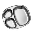 The plate with 3 compartments in stainless steel - Eco Lunchtray - size L