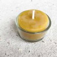 Beeswax tealight in glass holder - 1 pc
