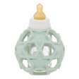 Hevea glass baby bottle with rubber grip ball - 120 ml - Mint