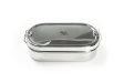 Oval lunch box in steel - incl. snack box