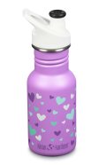 Children's drinking bottle with sports lid - Orchid Hearts - 355 ml