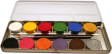 Skin-friendly face paint - palette with 12 colors