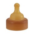 Medium flow teat in natural rubber for wide neck bottle