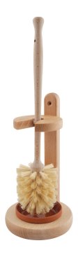 Toilet brush holder and wooden toilet brush