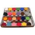 Skin-friendly face paint - palette with 24 colours