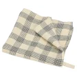 Linen tea towel - French grid - Petrolium/Vanilla