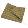 Linen tea towel - Olive Check