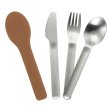Haps children's cutlery in steel - Terracotta