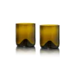 Rebottled whiskey glass - Olive brown - 2 pcs