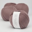 Thick organic merino wool yarn 50g - Dark Dusty Pink 16