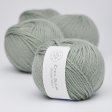 Thick organic merino wool yarn 50g - Dusty Light green 32