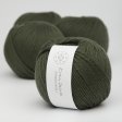 Thick organic merino wool yarn 50g - Army green 36
