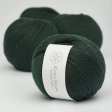 Thick organic merino wool yarn 50g - Bottle green 45