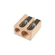 Double wooden pencil sharpener