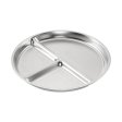 Round plate in steel - compartmentalized - 3 compartments