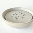 Ceramic soap dish - with grate - Grey