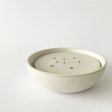 Ceramic soap dish - with grid - White