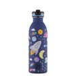 Kids drinking bottle with straw - Space Friends