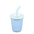 Kid's cup in stainless steel with straw - Clear Sky