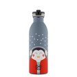 Kids water bottle with sports lid - Happy Penguin