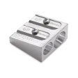 Double pencil sharpener in metal, 8-11 mm