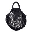Organic cotton string bag - short handles - Black