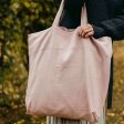 Large linen tote bag - Rose