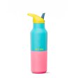 Water Bottle with Flip Sports Lid - Turquoise Kaleidoscope