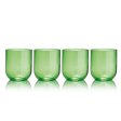 Upcycled drinking glasses - Curve - Green - 4 pcs
