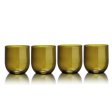 Upcycled drinking glasses - Curve - Olive Green - 4 pcs