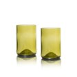Upcycled drinking glasses - Olive Green - 2 pcs