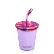 Stainless steel kid�s cup with straw - Crocus Petal